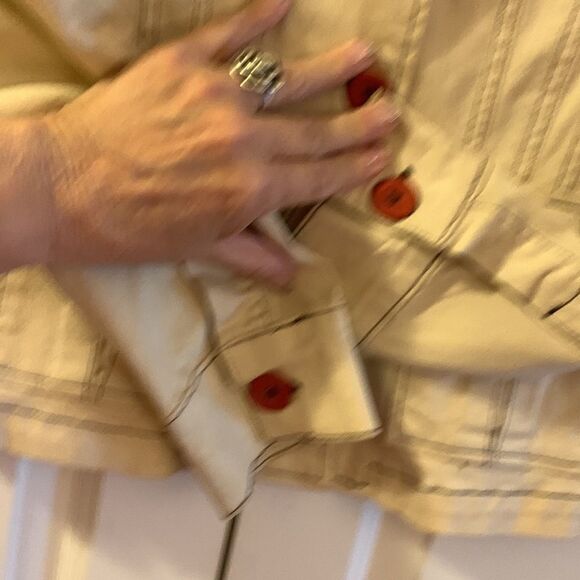 Red Currant Size XL (see desc) Cream color button up jacket - Picture 3 of 7
